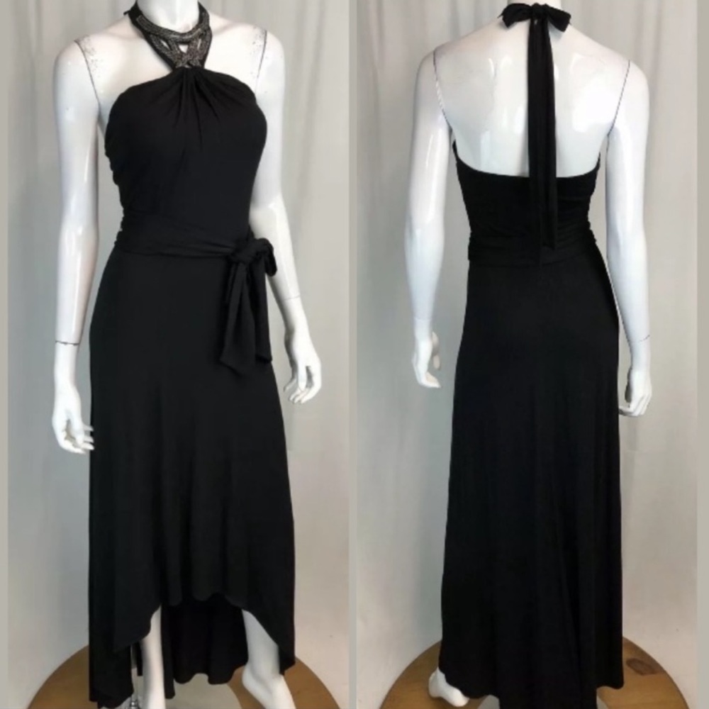 Cache Braided Chain High-Low Dress